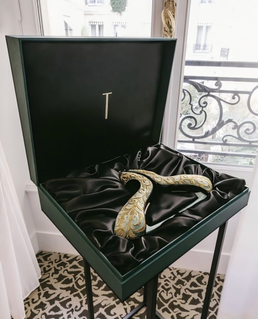 Luxury Shoe Boxes: 10 Design Ideas to Elevate Your Footwear Brand Luxury Satin Presentation Shoe Box 827x1024 - Luxury Shoe Boxes: 10 Design Ideas to Elevate Your Footwear Brand